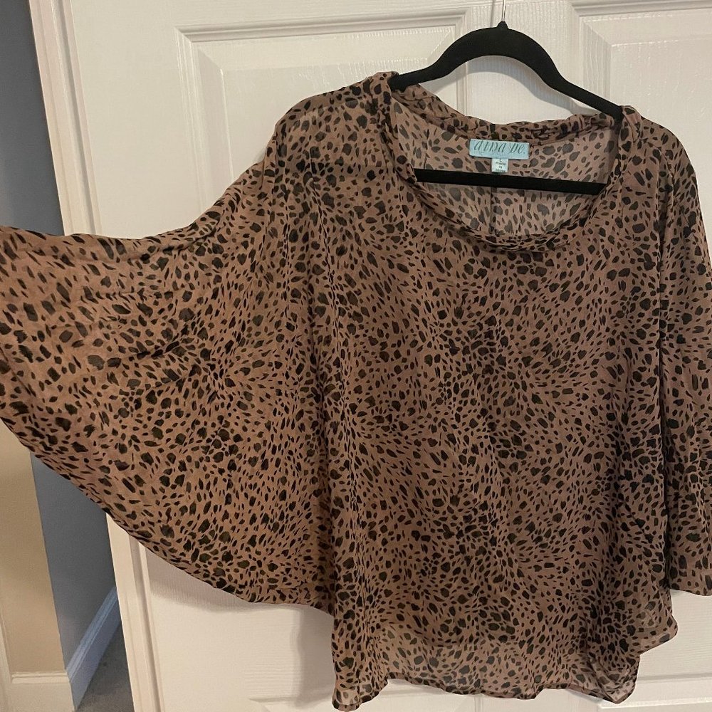 Animal Print Sheer Blouse